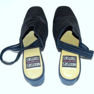 MOOTSIES TOOTSIES NAVY FABRIC STRAPPY HEELS